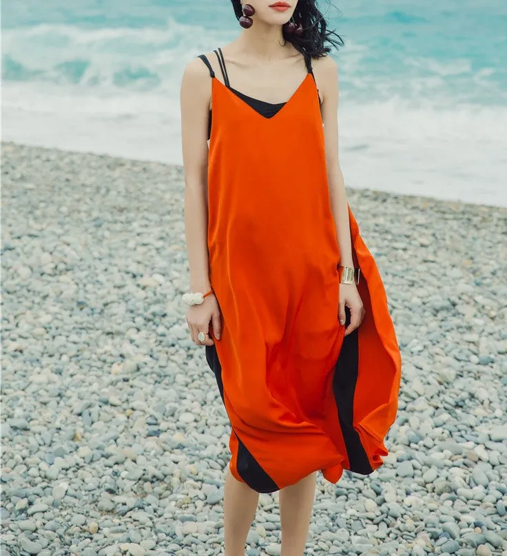 8GIRLS COLORBLOCK DESIGN CHIFFON SLIP DRESS