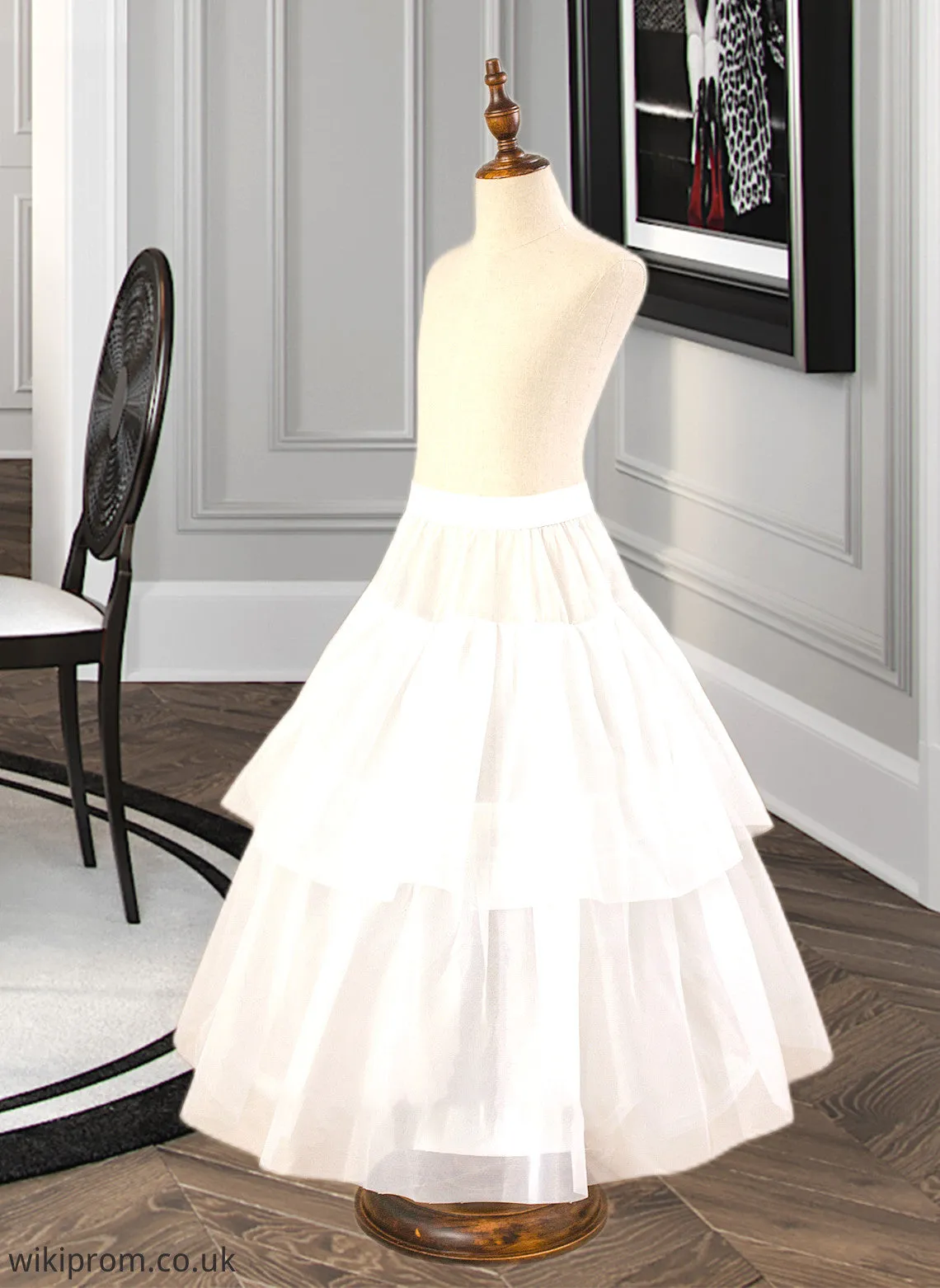 Alisha Ball-Gown/Princess Scoop Neck Floor-Length Tulle Junior Bridesmaid Dress With Sash Beading Bow(s) SWKP0013545