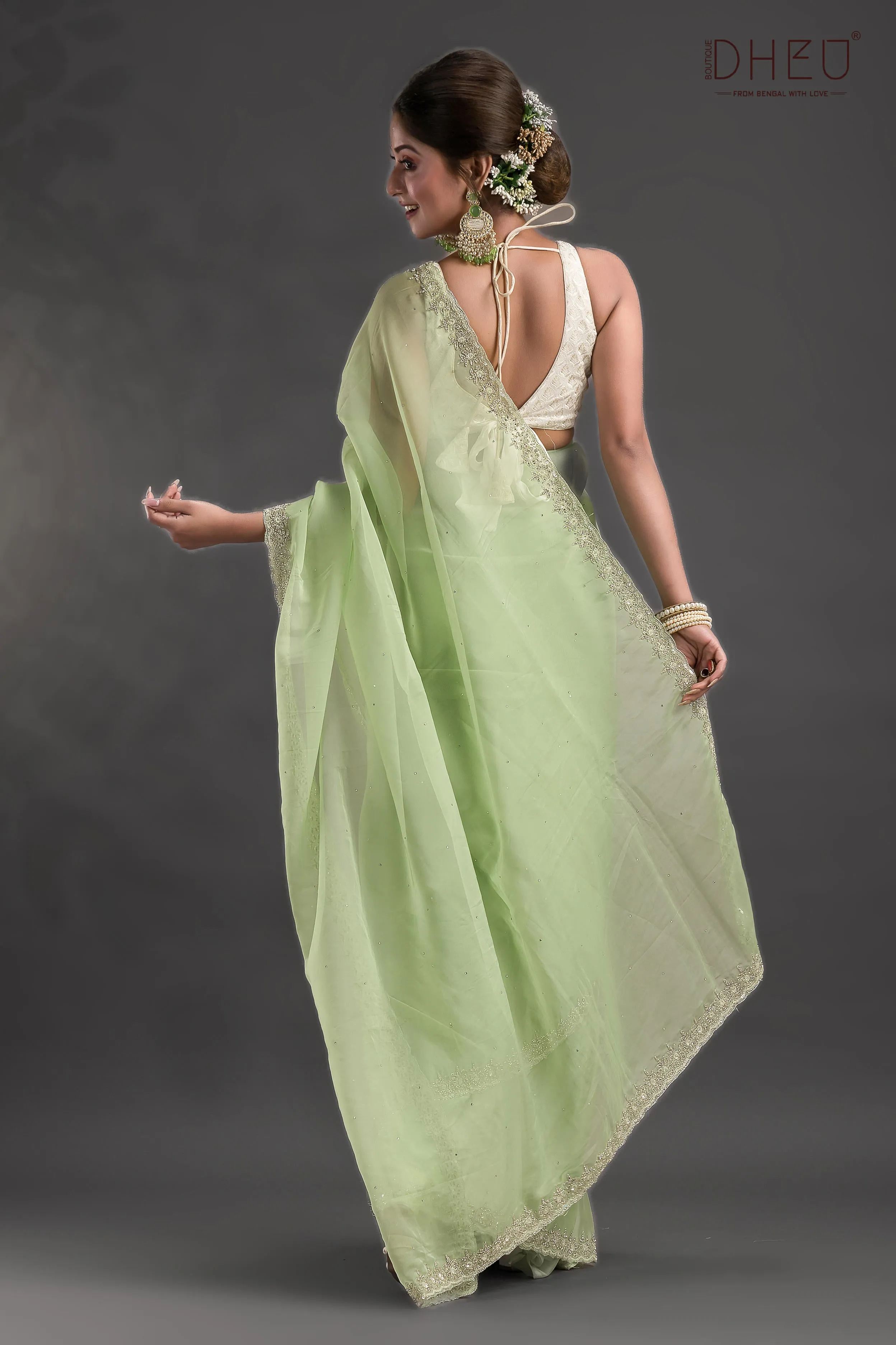 Amaryllis - Designer Chiffon Silk Saree