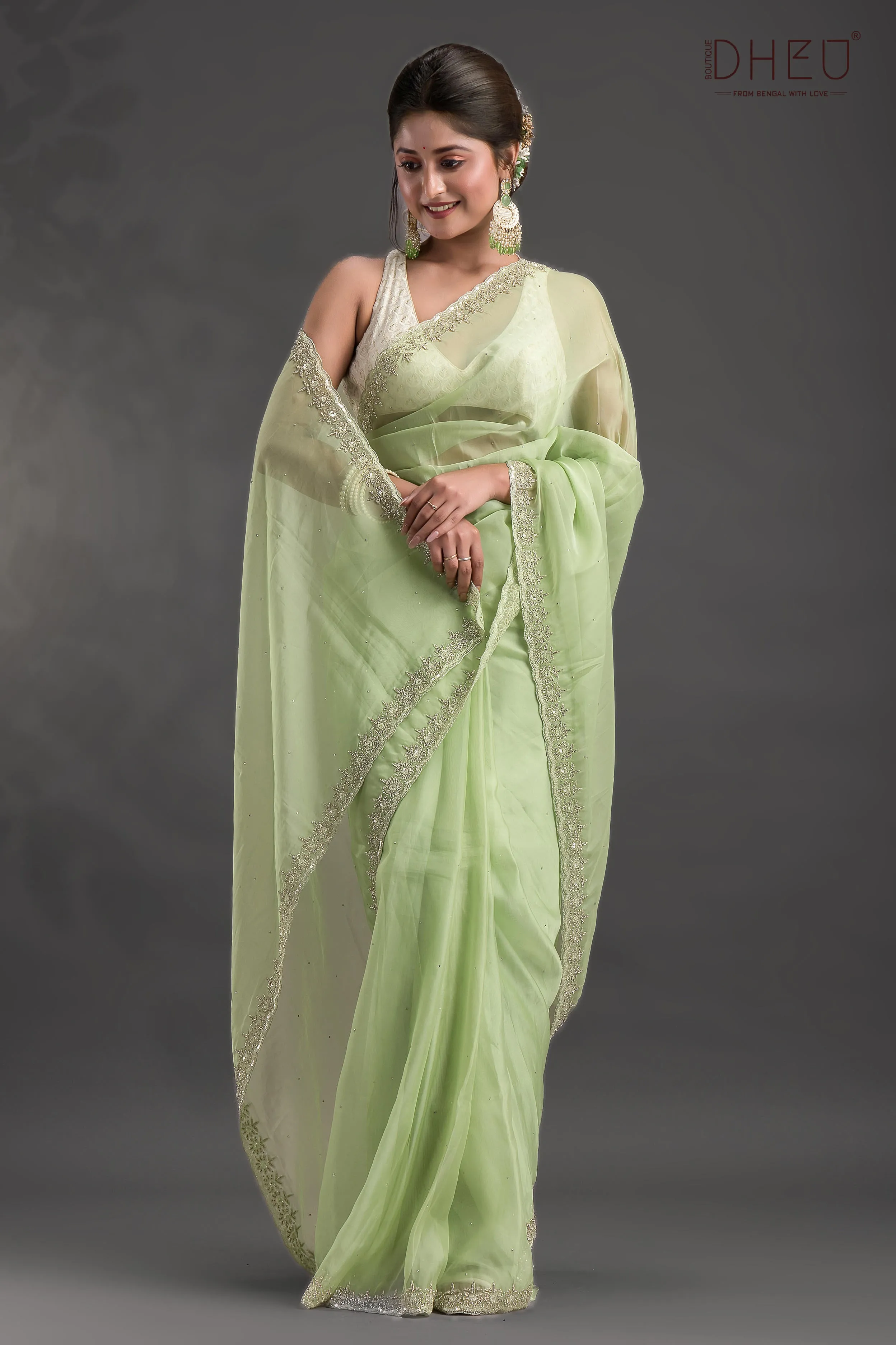 Amaryllis - Designer Chiffon Silk Saree