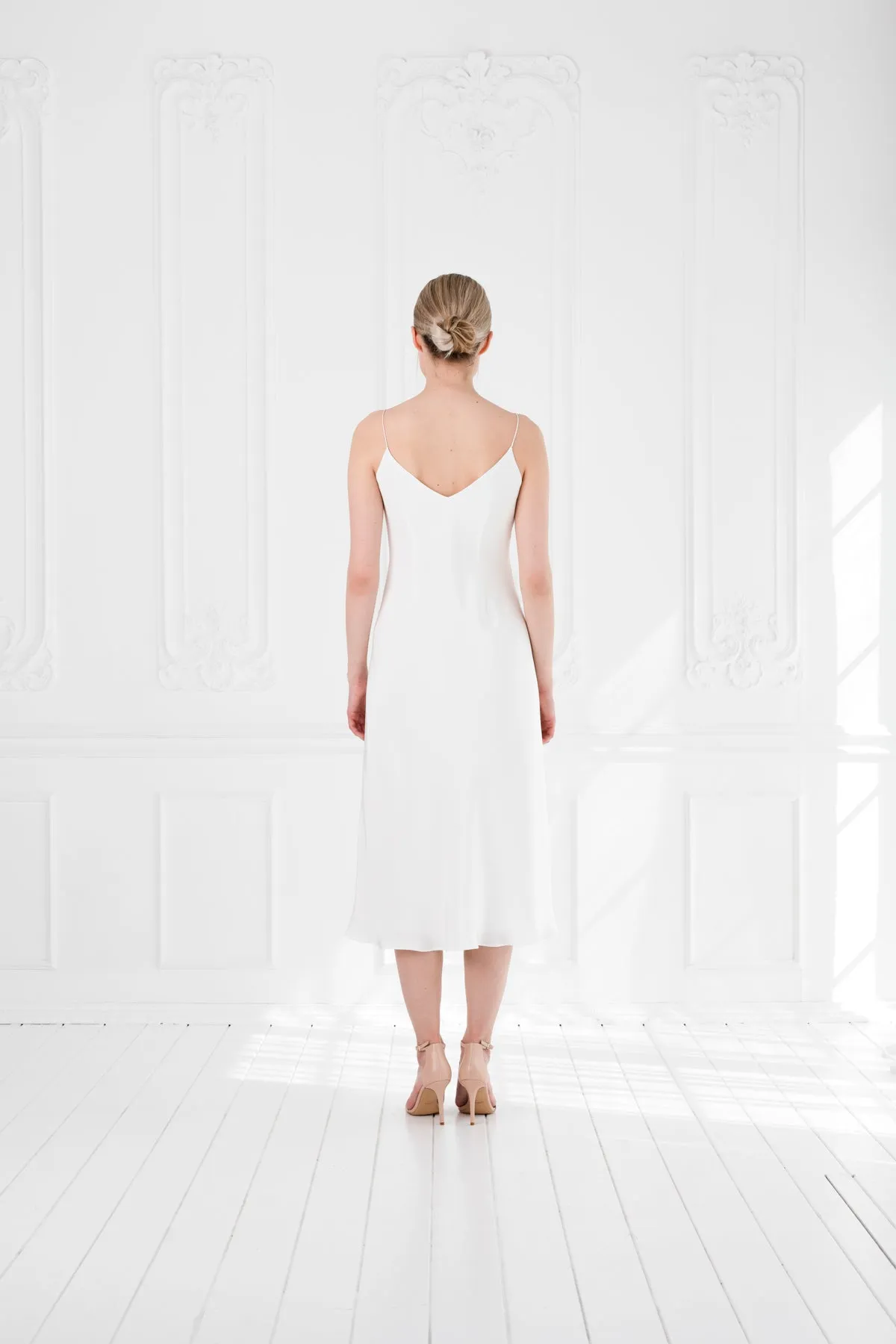 ARIA IVORY SILK SLIP DRESS