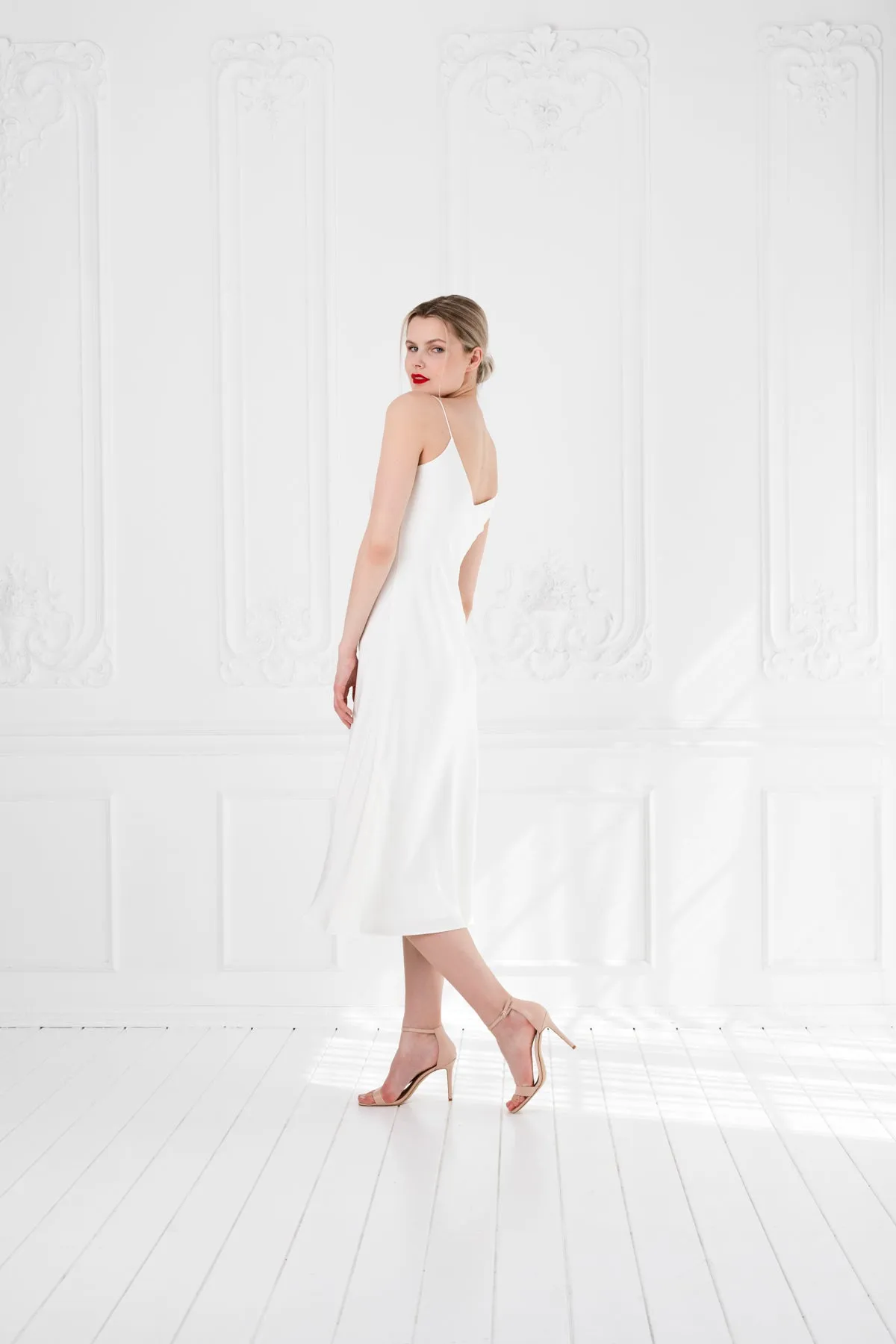 ARIA IVORY SILK SLIP DRESS
