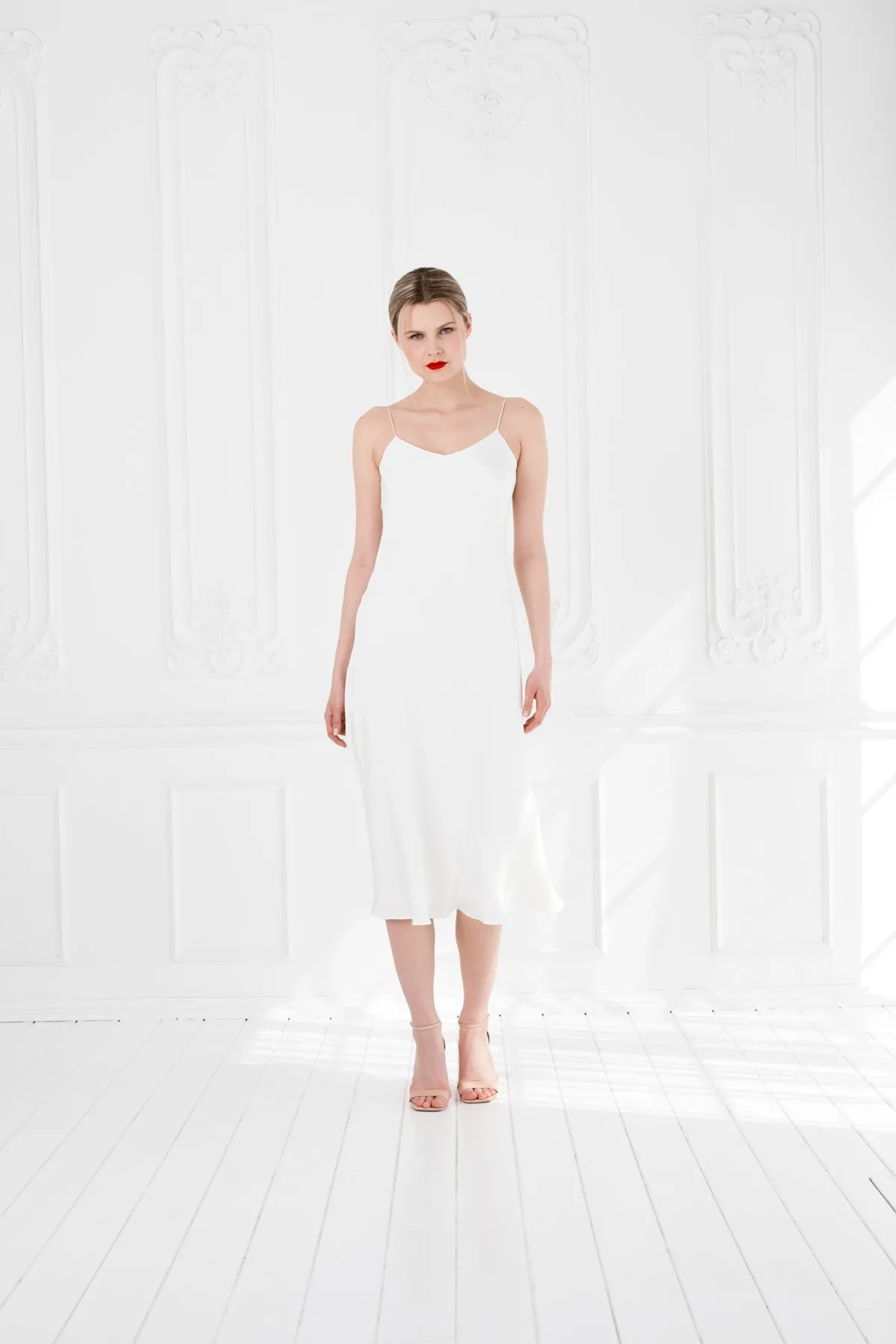 ARIA IVORY SILK SLIP DRESS