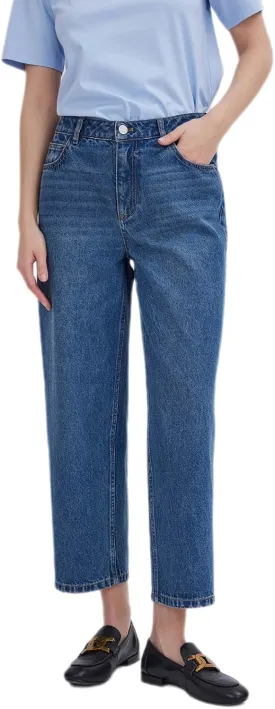 ASSUAL Womens Jeans, Ankle Straight Leg Relaxed Denim Pants, Casual Slim Mid-Rise Cropped Jeans with Pockets