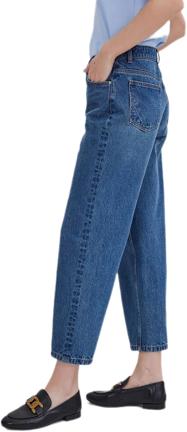 ASSUAL Womens Jeans, Ankle Straight Leg Relaxed Denim Pants, Casual Slim Mid-Rise Cropped Jeans with Pockets