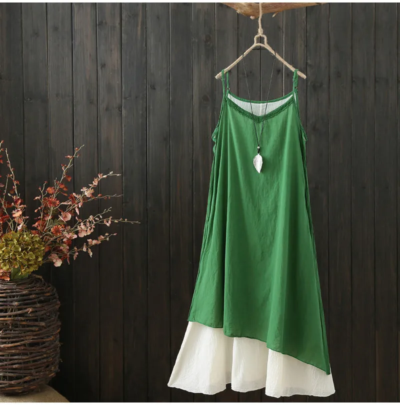 AUTUMN DOUBLE LAYER SLIP DRESS