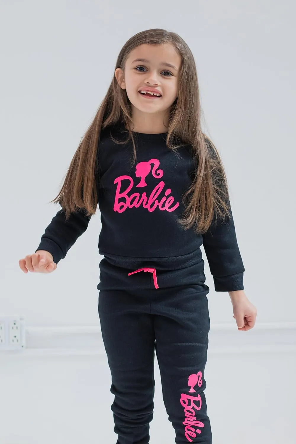 Barbie French Terry Sweatshirt and Jogger Pants Set Girls' track suit