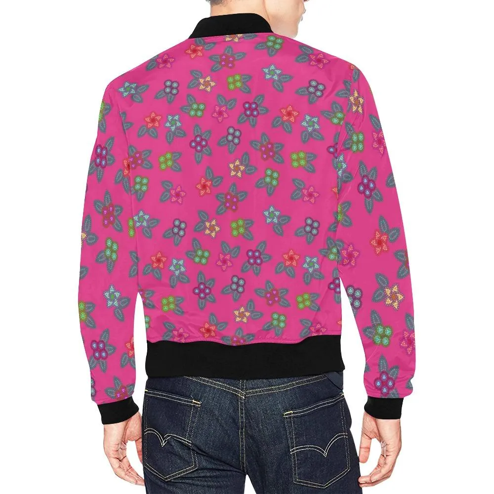 Berry Flowers Bomber Jacket for Men