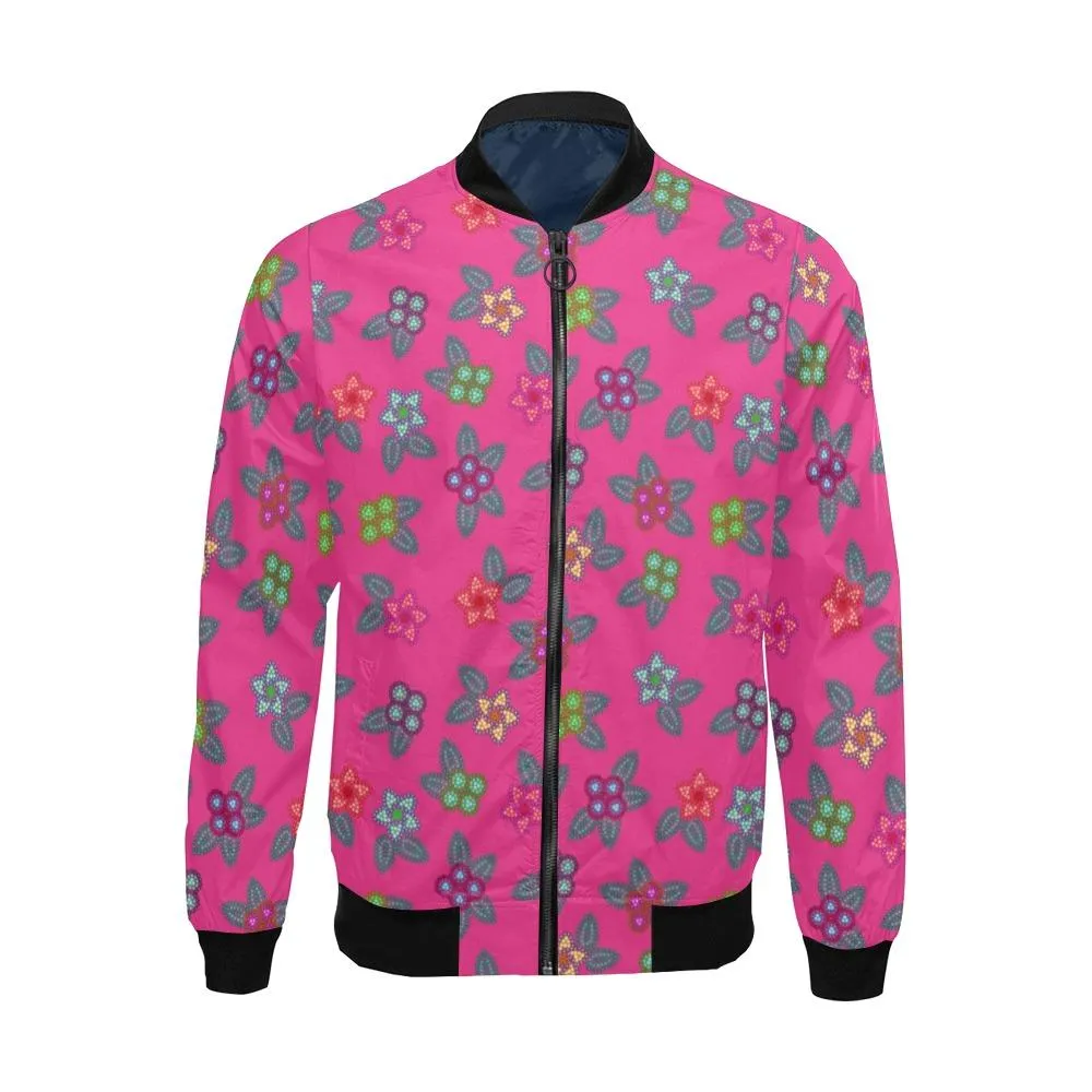 Berry Flowers Bomber Jacket for Men
