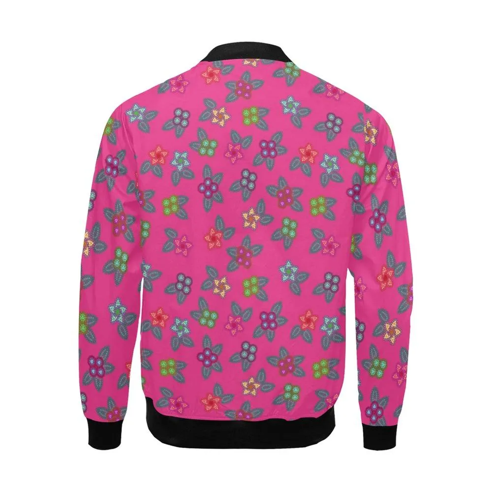 Berry Flowers Bomber Jacket for Men