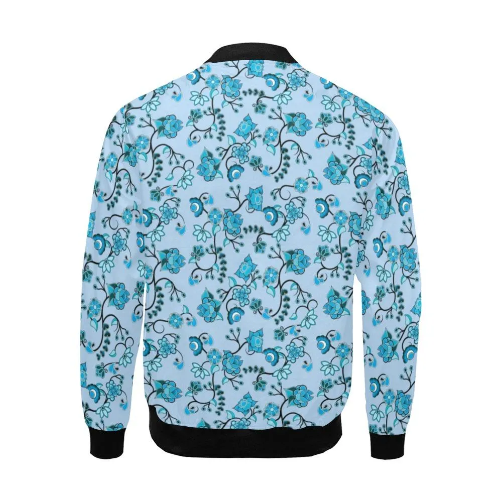 Blue Floral Amour Bomber Jacket for Men