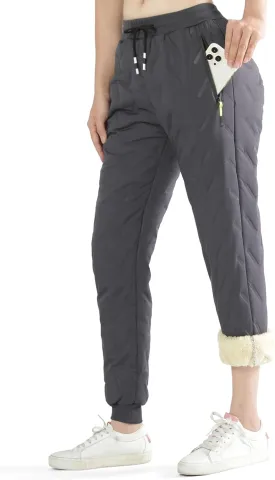Boy's Winter Snow Pants Sherpa Lined Sweatpants Thicken Warm Fleece Pants Sports Jogger Pants