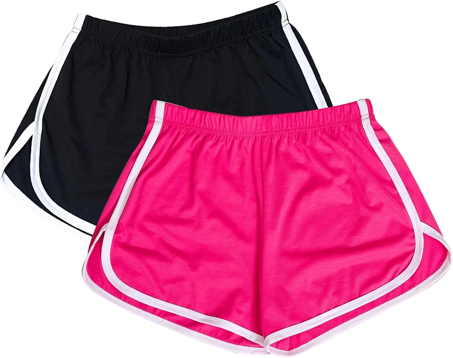 Cameway 2 Pack Women Cotton Running Athletic Shorts Gym Yoga Summer Active Dance Shorts Pants