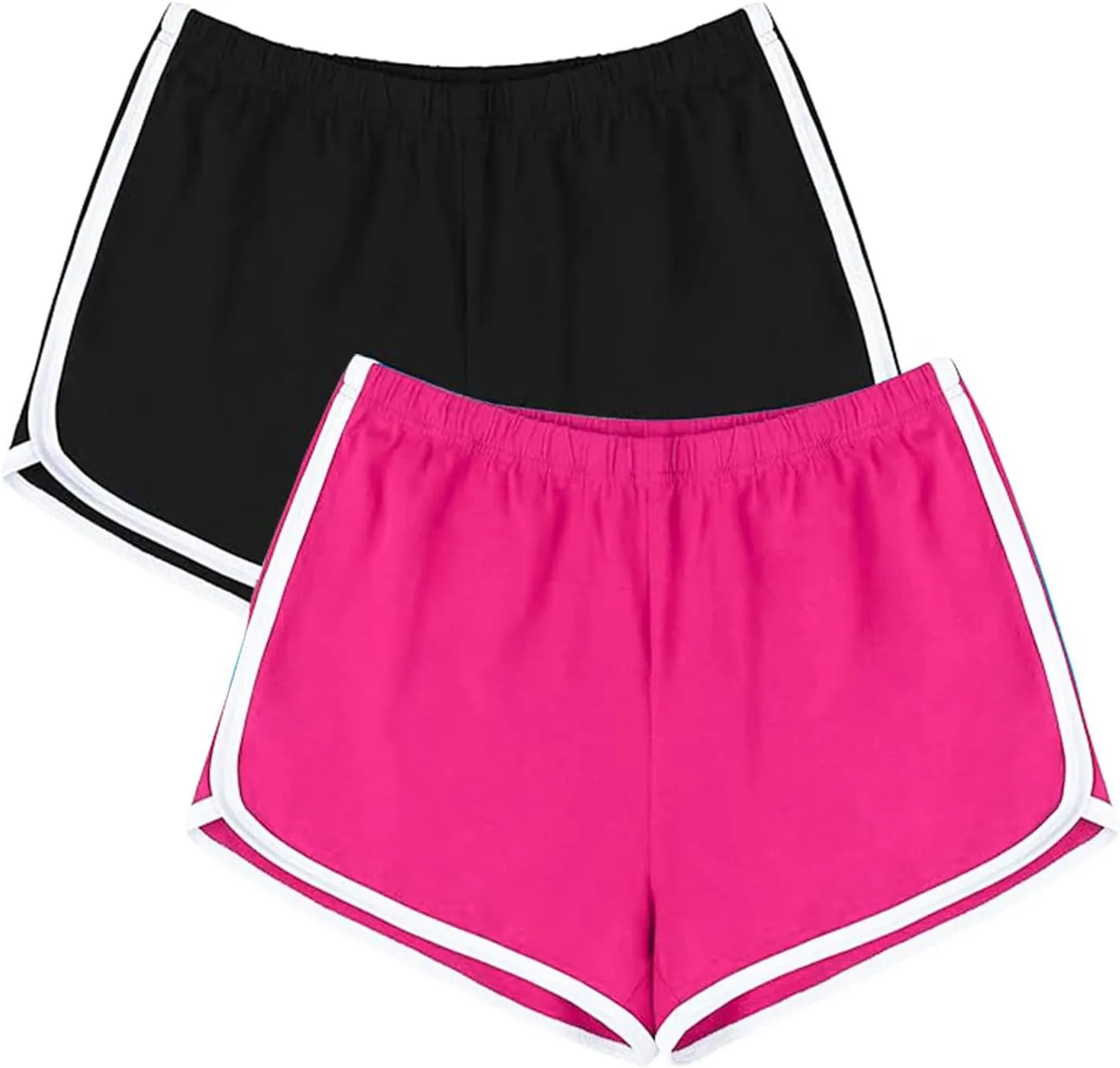 Cameway 2 Pack Women Cotton Running Athletic Shorts Gym Yoga Summer Active Dance Shorts Pants