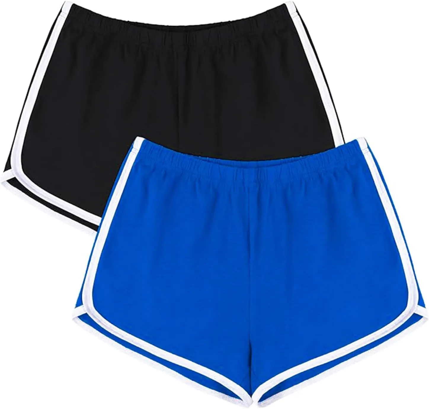 Cameway 2 Pack Women Cotton Running Athletic Shorts Gym Yoga Summer Active Dance Shorts Pants