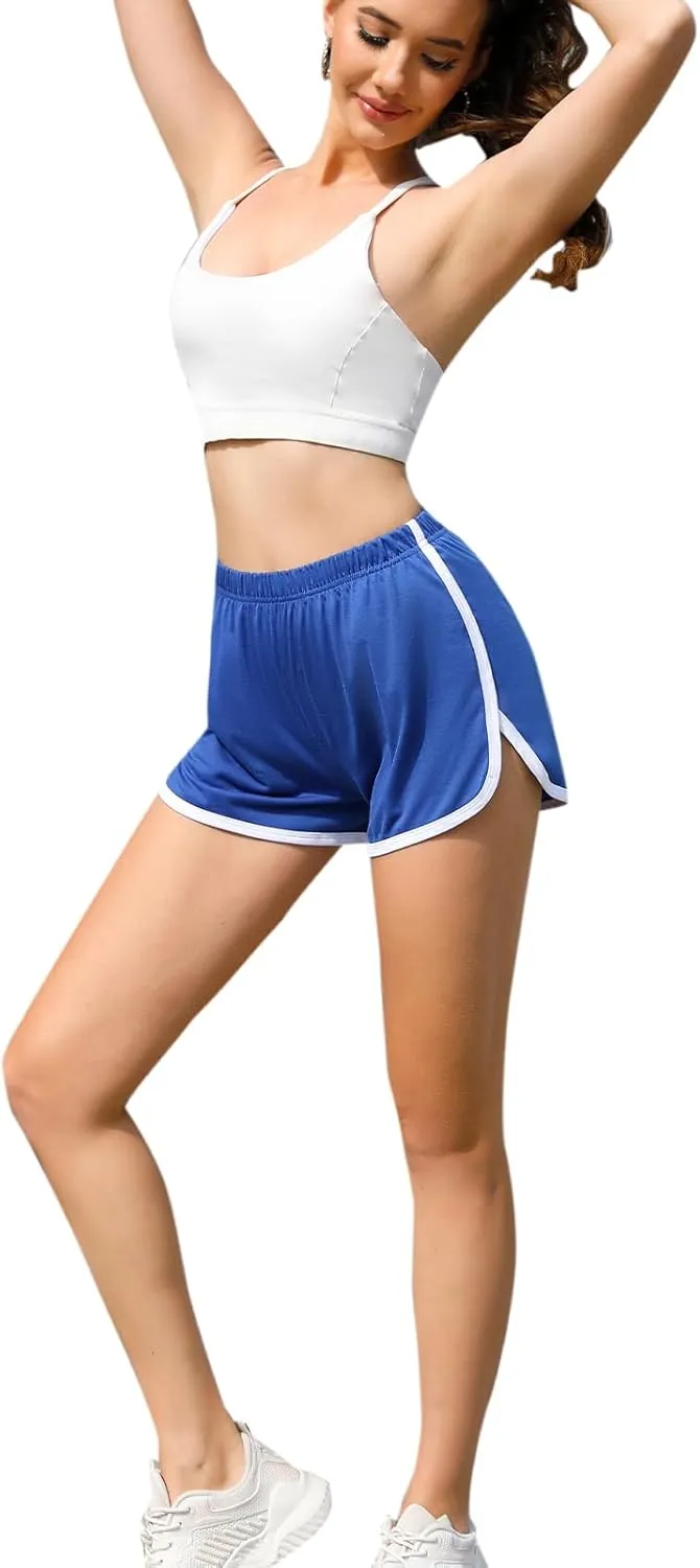 Cameway 2 Pack Women Cotton Running Athletic Shorts Gym Yoga Summer Active Dance Shorts Pants