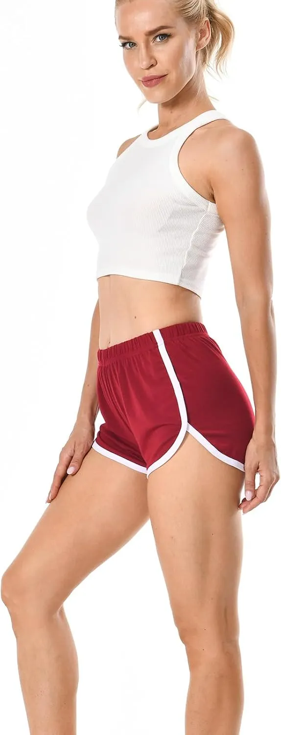 Cameway 4 Pack Women's Cotton Yoga Dance Short Pants Sport Shorts Summer Athletic Cycling Hiking Sports Shorts