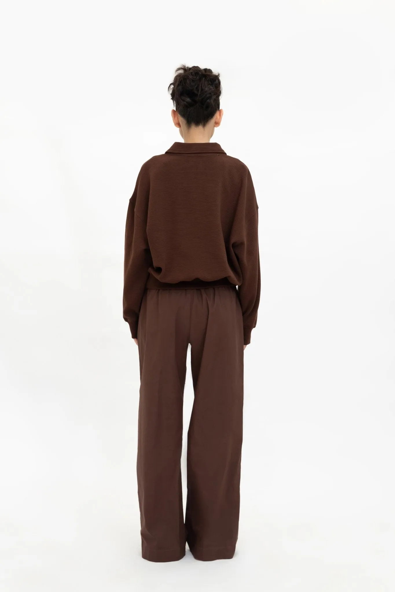 Chocolate Brown Ribbed Pullover