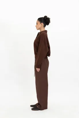 Chocolate Brown Ribbed Pullover