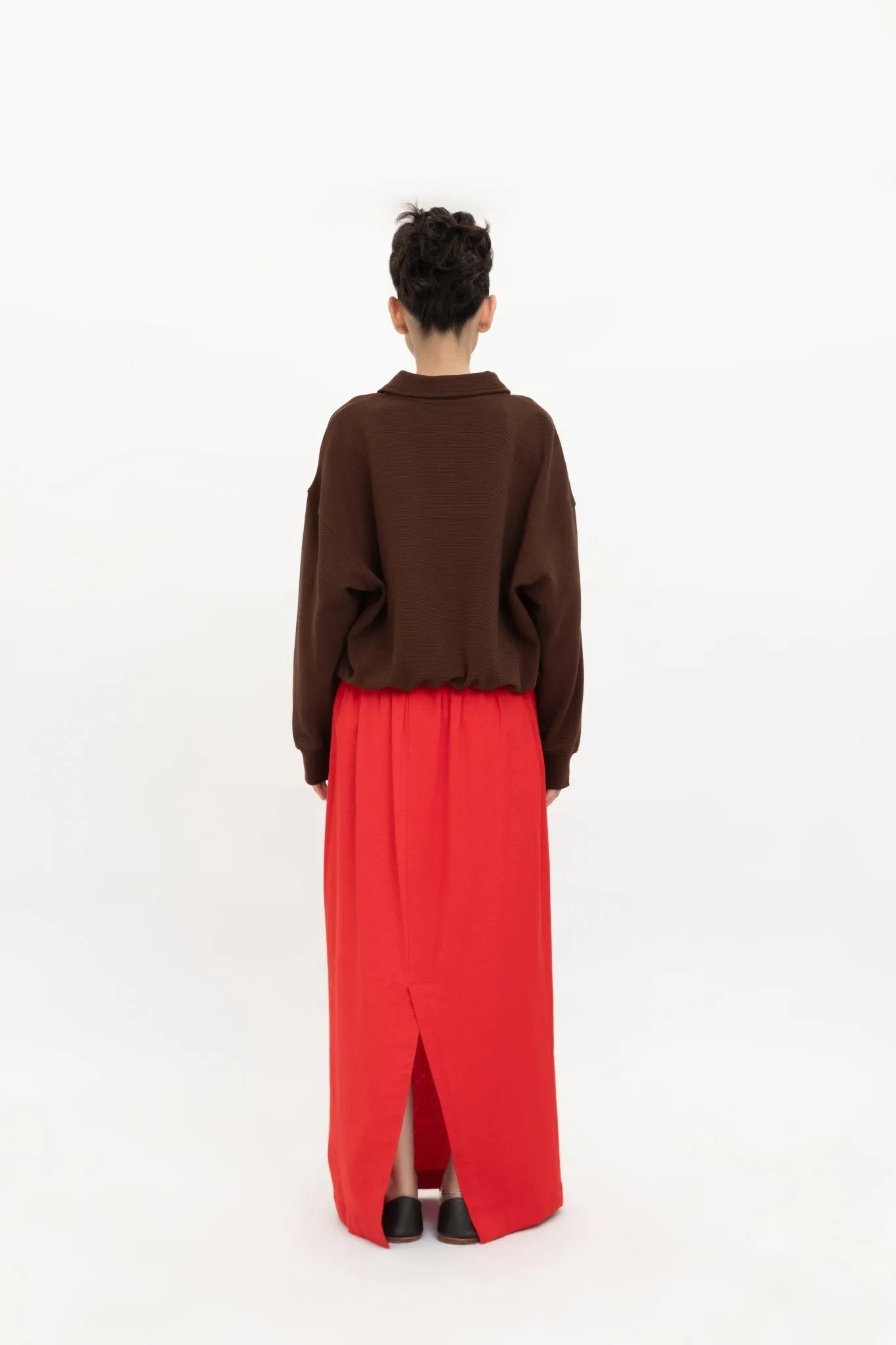 Chocolate Brown Ribbed Pullover