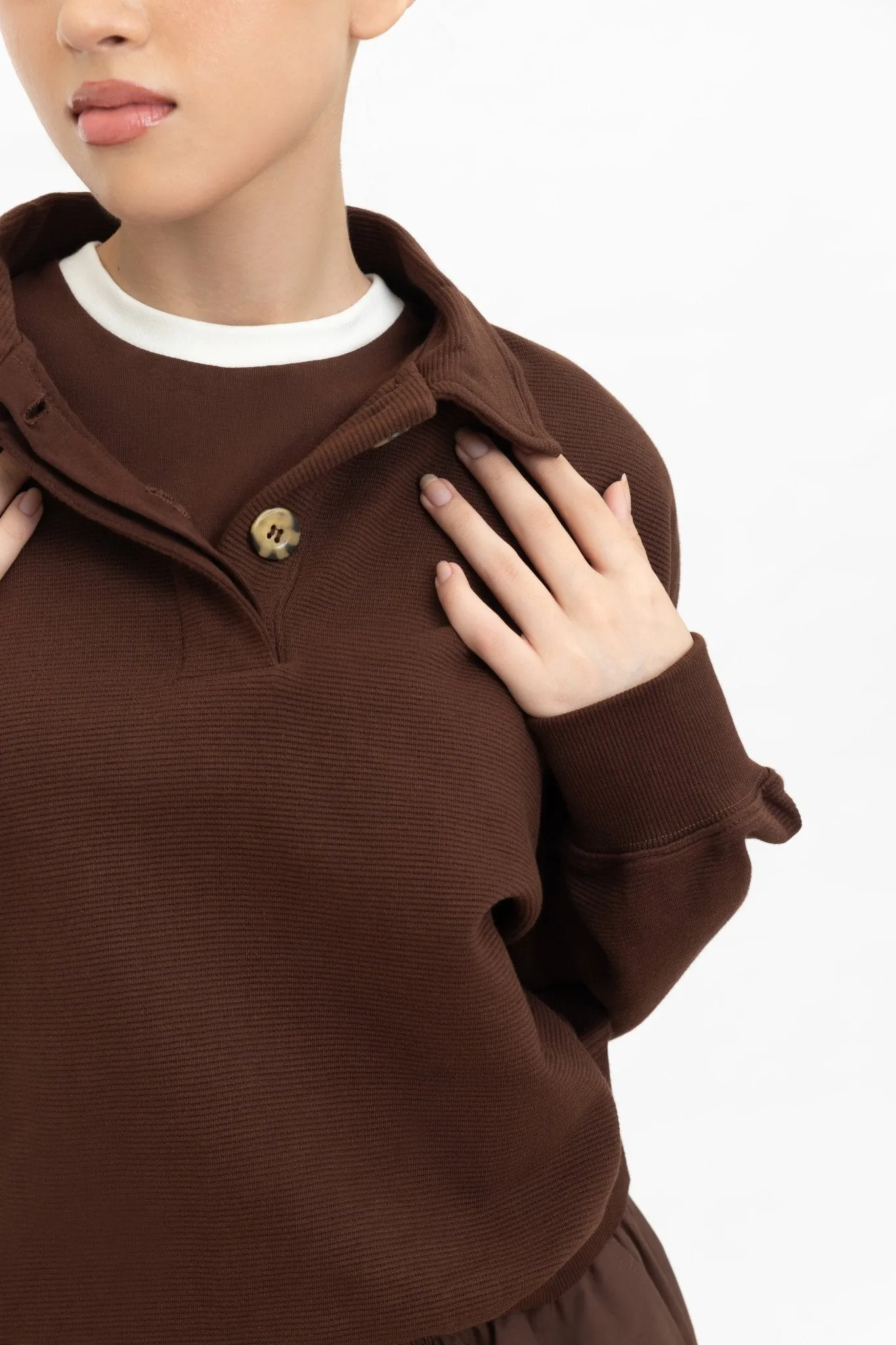 Chocolate Brown Ribbed Pullover