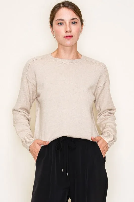 Cozy Chic Lightweight Knit Sweater – Beige