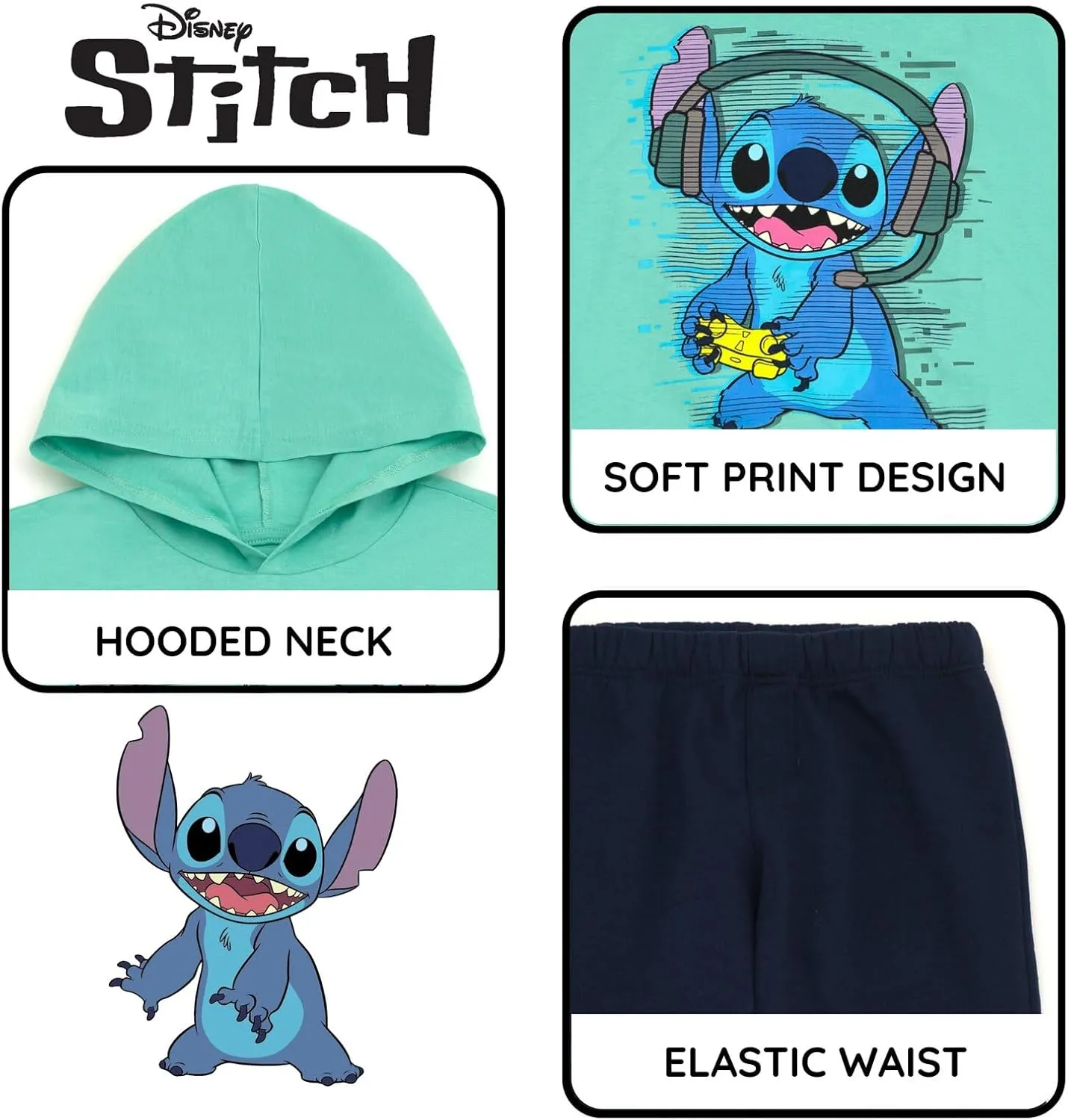 Disney Junior Hooded T-Shirt and Fleece Jogger Pants Outfit Set Infant to Big Kid Sizes (12 Months - 14-16)