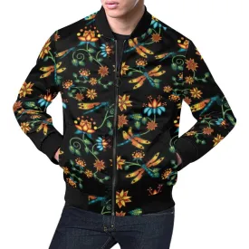 Dragon Lily Noir Bomber Jacket for Men