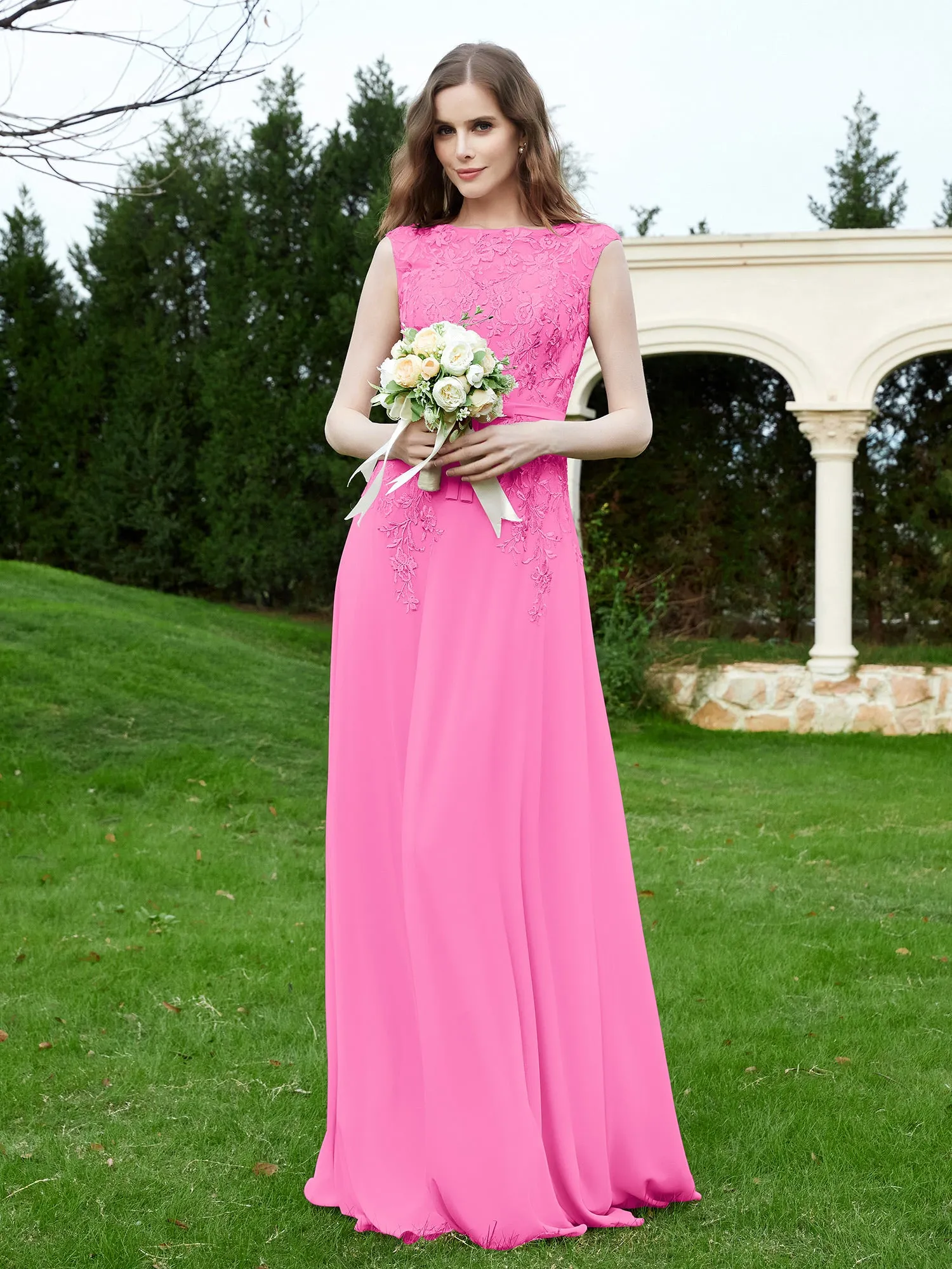 Elegant Illusion Lace Appliqued Dress With Buttons Azalea Plus Size