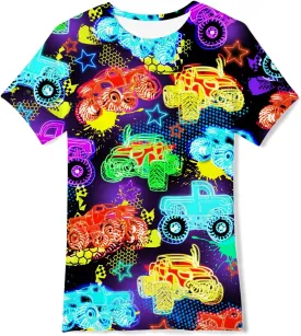 Enlifety Boys Girls T-Shirts 3D Graphic Shirts Kids Cool Short Sleeve Tees Size 4-14T