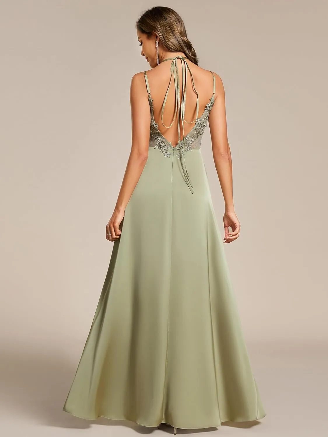 Ever-Pretty Women's Sexy V Neck Satin Sleeveless Multi-Way Backless A-Line Convertible Bridesmaid Dress 02692