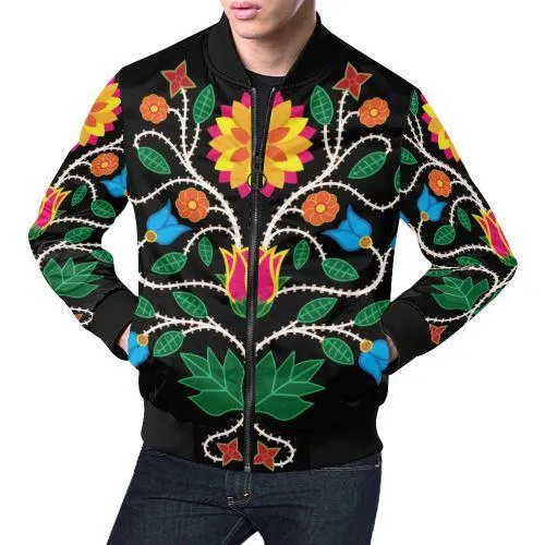 Floral Beadwork-03 Bomber Jacket for Men