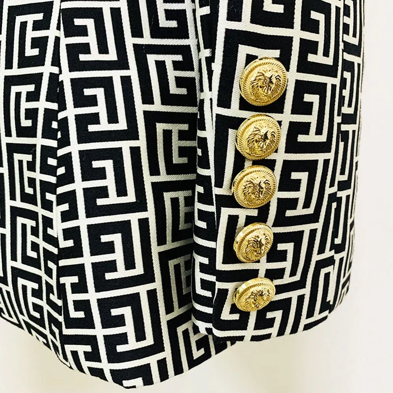 GeometriDesigner Pattern  Straight Pants Blazer SUIT