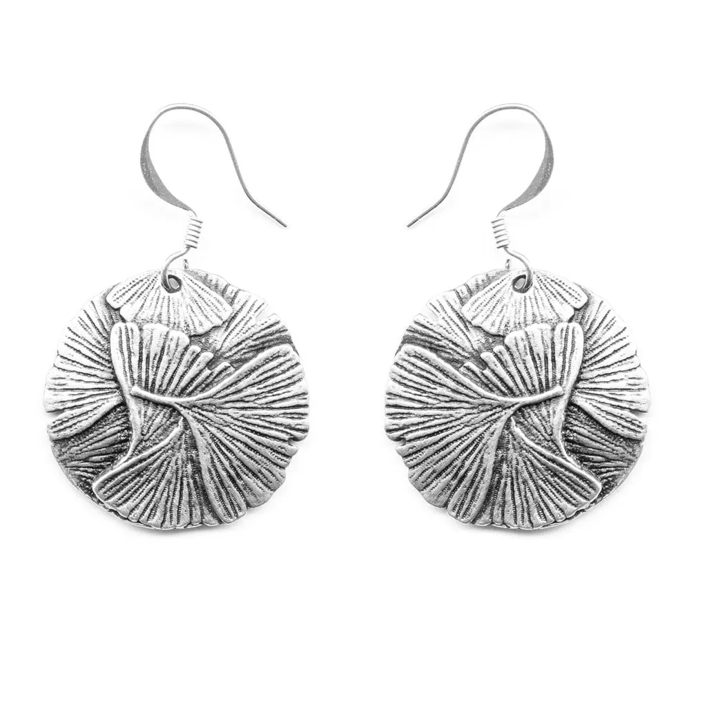 Ginkgo Leaf Jewelry Set, Necklace & Earrings