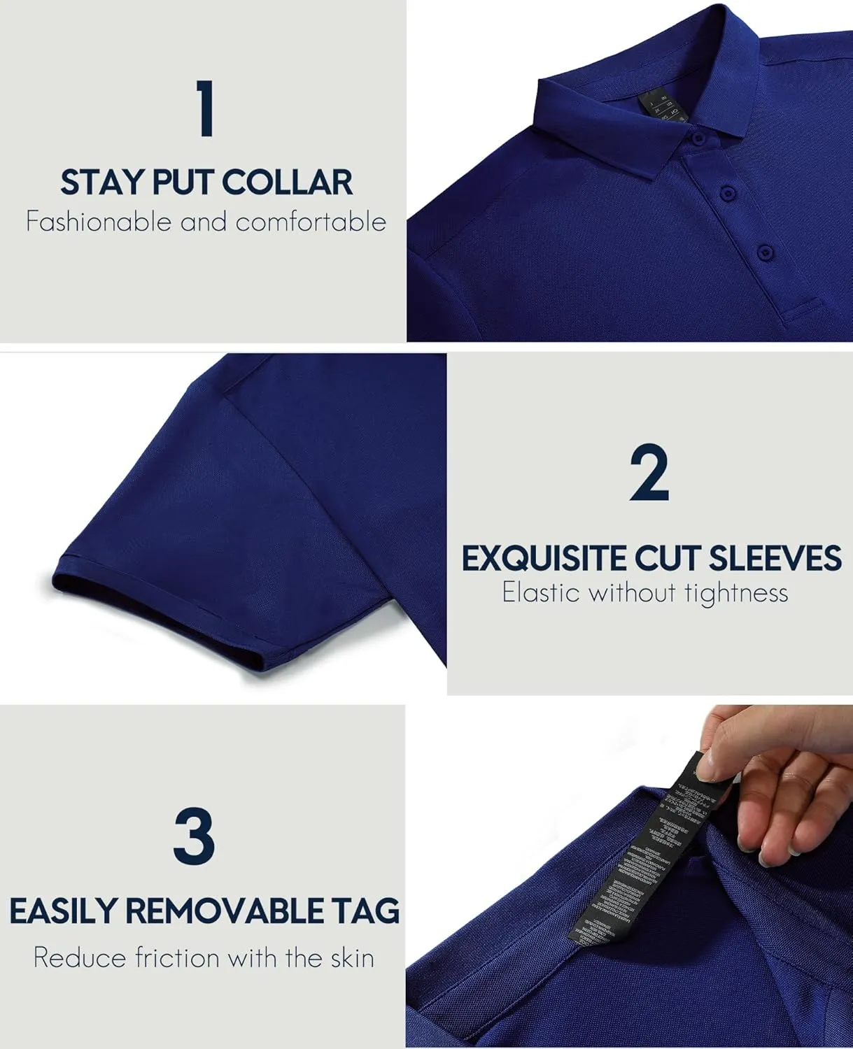 Haimont Mens Polo Shirts Dry Fit Performance Collared Shirts Short Sleeve Casual Moisture Wicking Shirts
