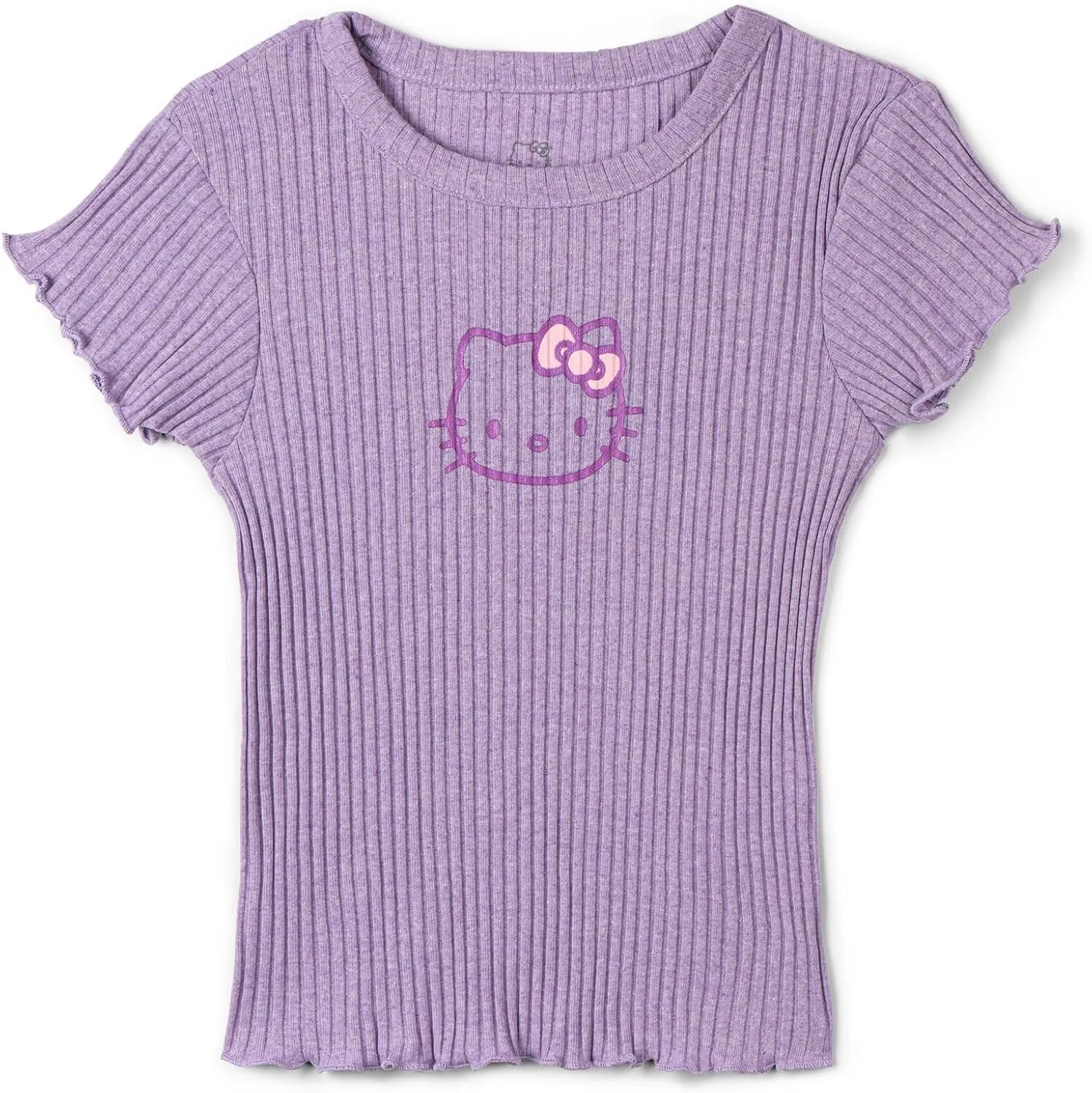 Hello Kitty Girls French Terry Drop Shoulder Sweatshirt, T-Shirt & Shorts 3 Piece Set Toddler to Big Kid Sizes (4T - 10-12)