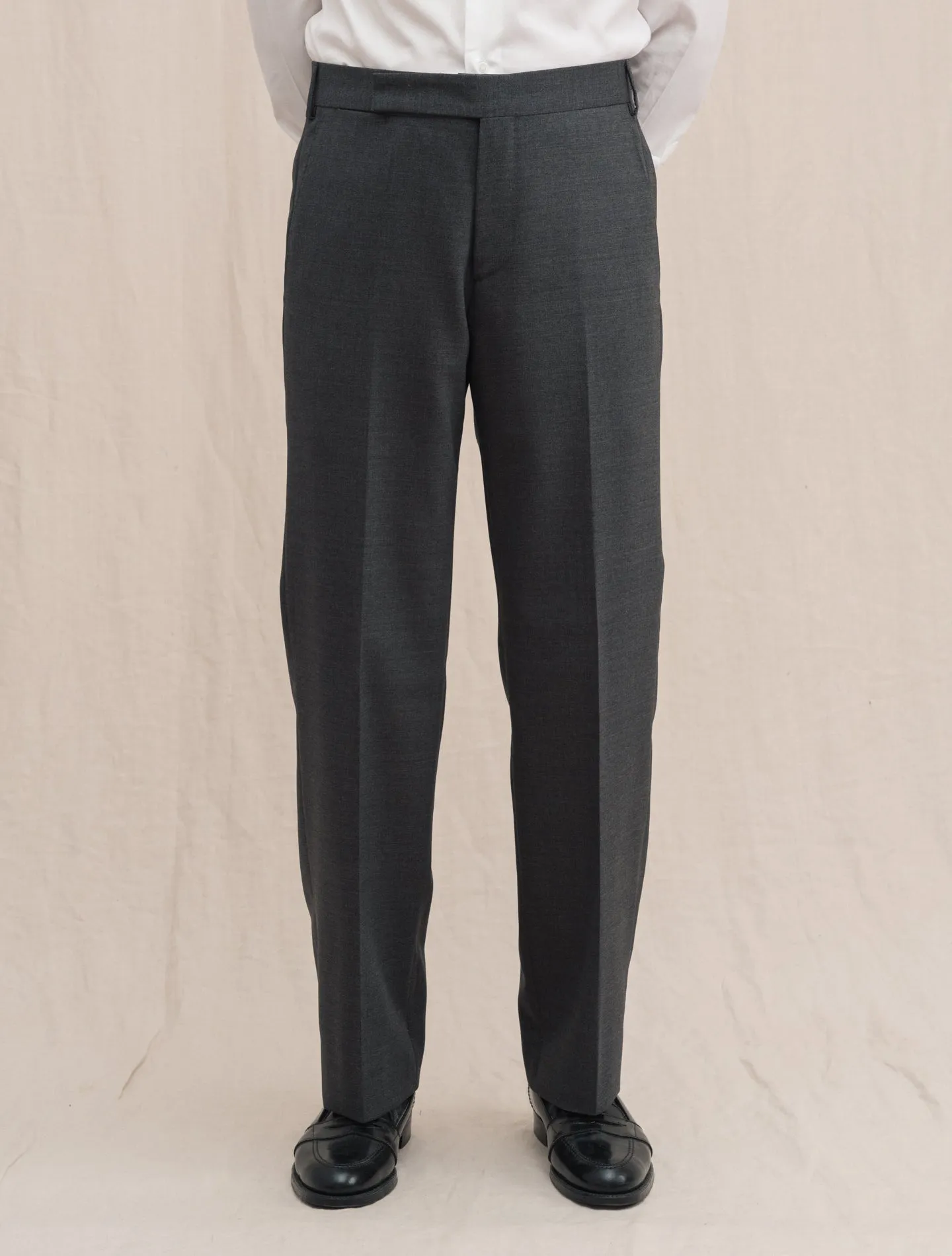 High Waisted Wool Trousers Grey