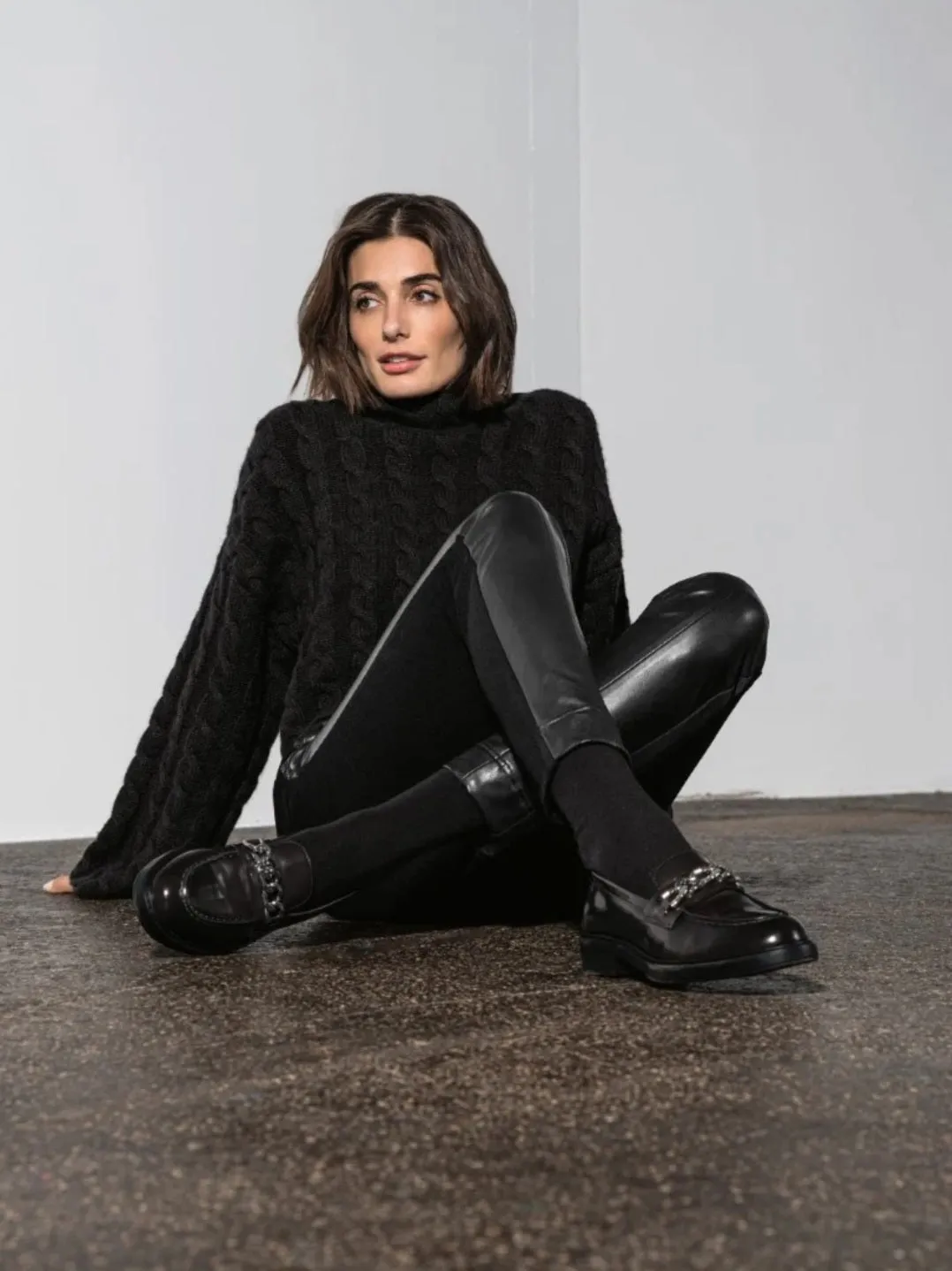 Imilia Stretch Trouser with Faux Leather