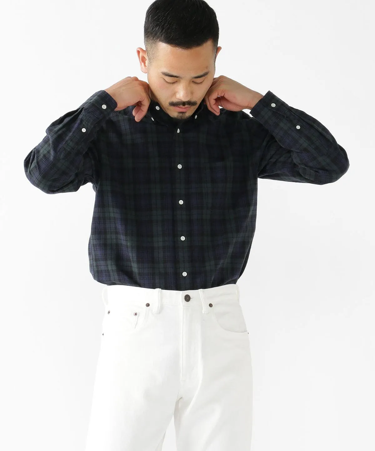 Indigo Check Button Down Shirt - Black Watch