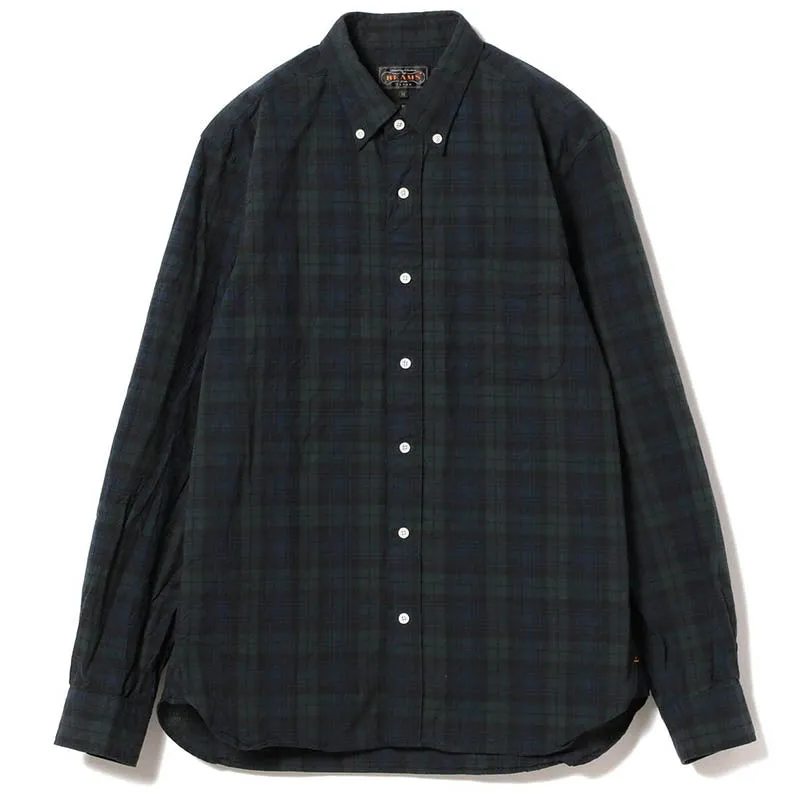 Indigo Check Button Down Shirt - Black Watch