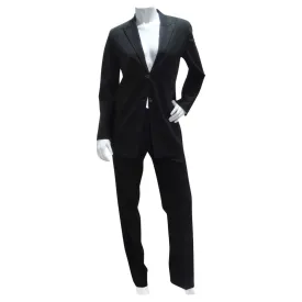 Jill Sander 90s Black Blazer & Trouser Suit Set