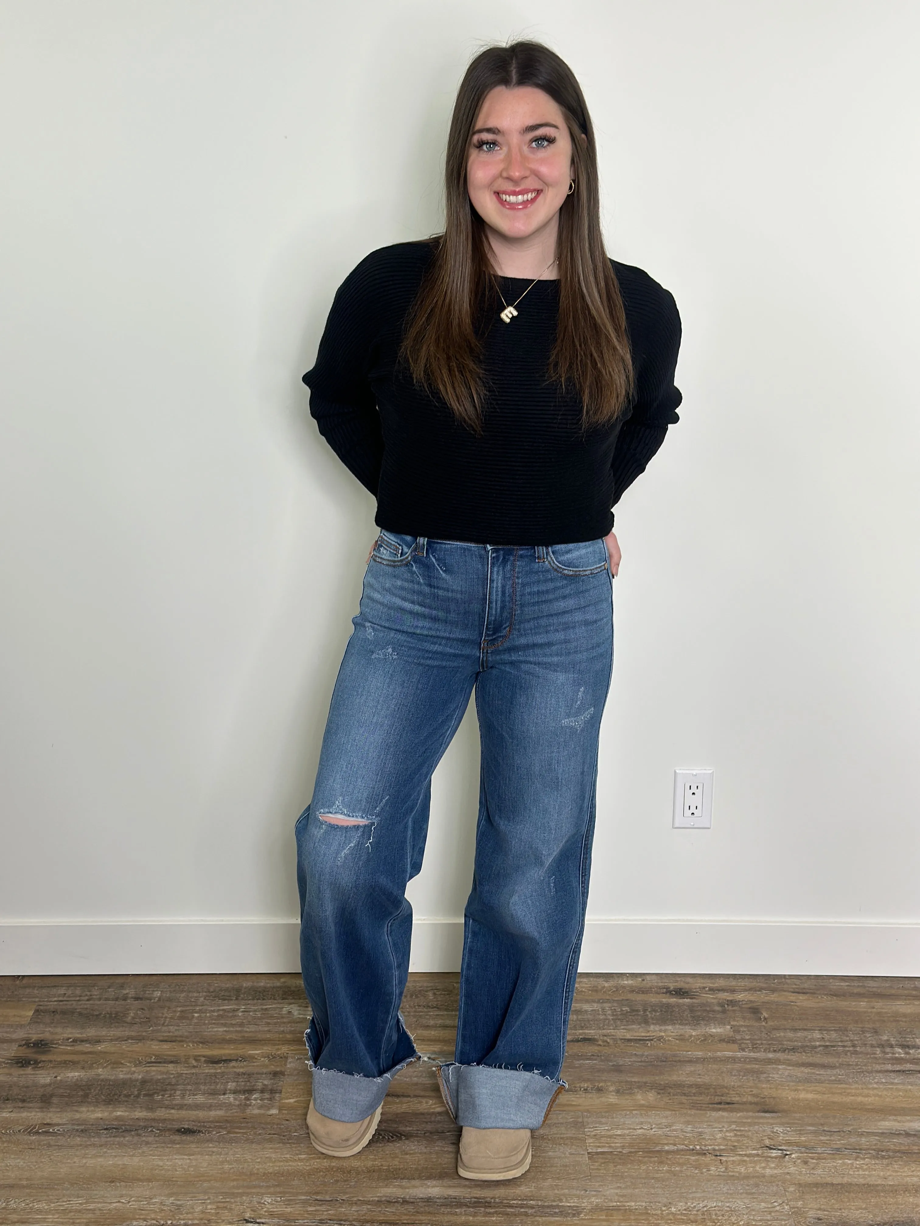 Judy Blue Retro Wide Leg Jean with Optional Cuff (sizes 0/24-24W)