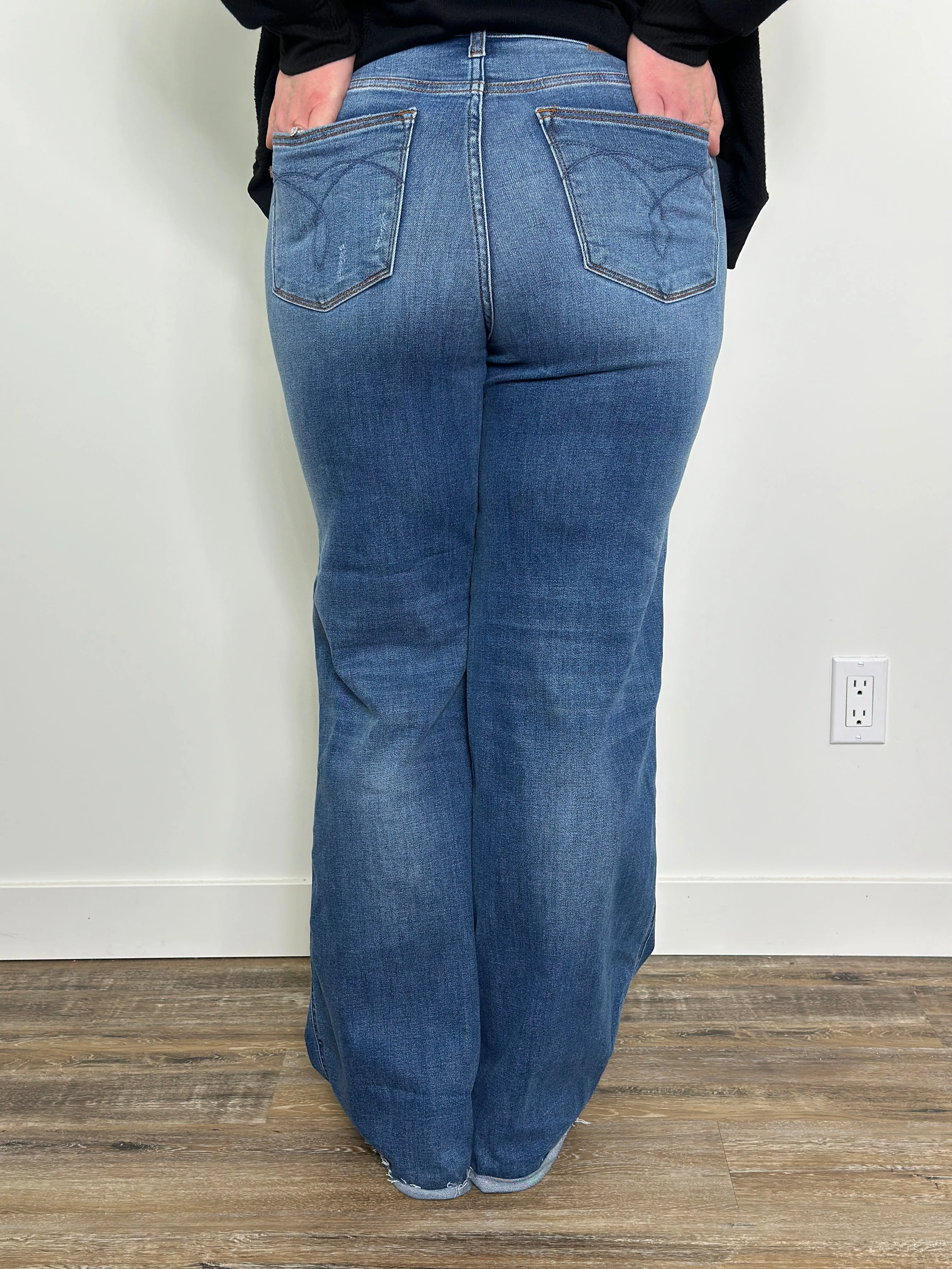 Judy Blue Retro Wide Leg Jean with Optional Cuff (sizes 0/24-24W)