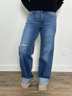 Judy Blue Retro Wide Leg Jean with Optional Cuff (sizes 0/24-24W)