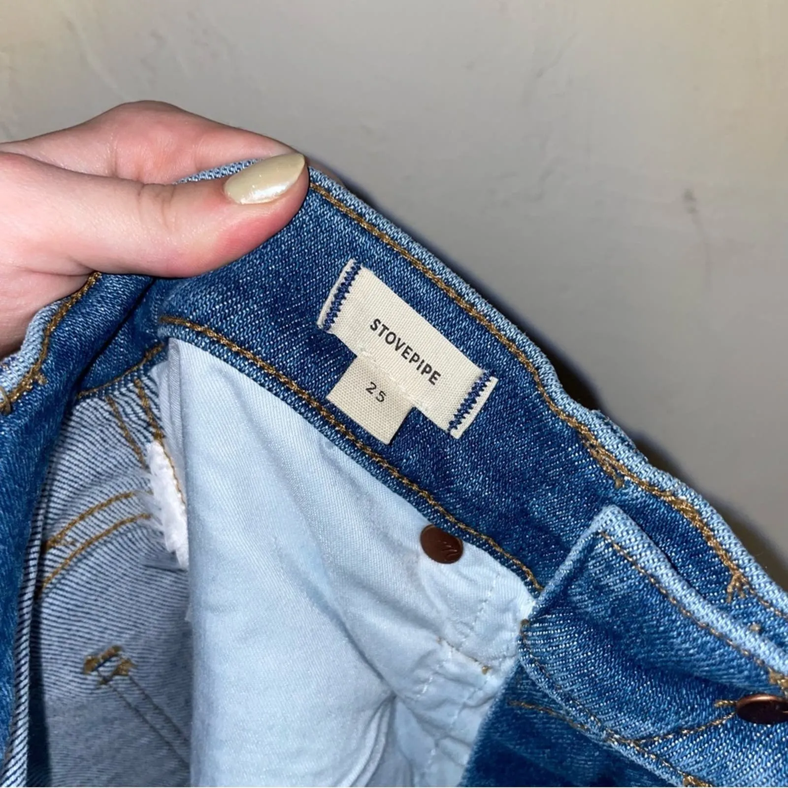Madewell Stovepipe Slim Straight High Rise Jeans (25)