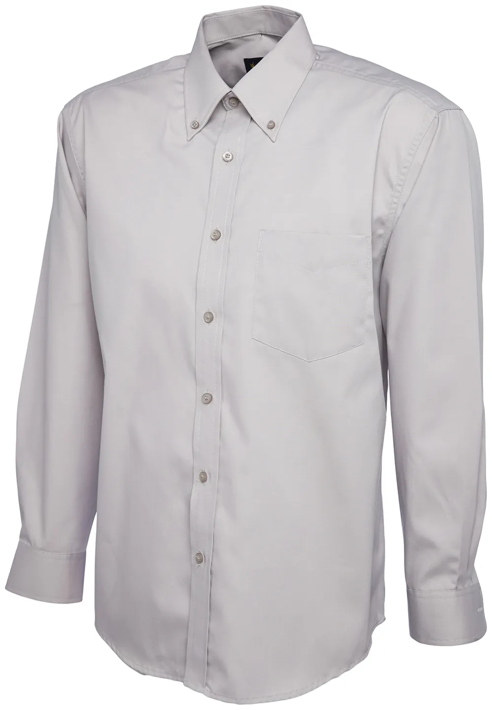 Mens Pinpoint Oxford Full Sleeve Shirt | Silver Grey