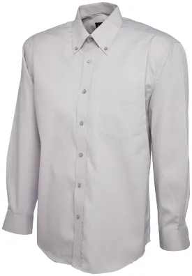 Mens Pinpoint Oxford Full Sleeve Shirt | Silver Grey