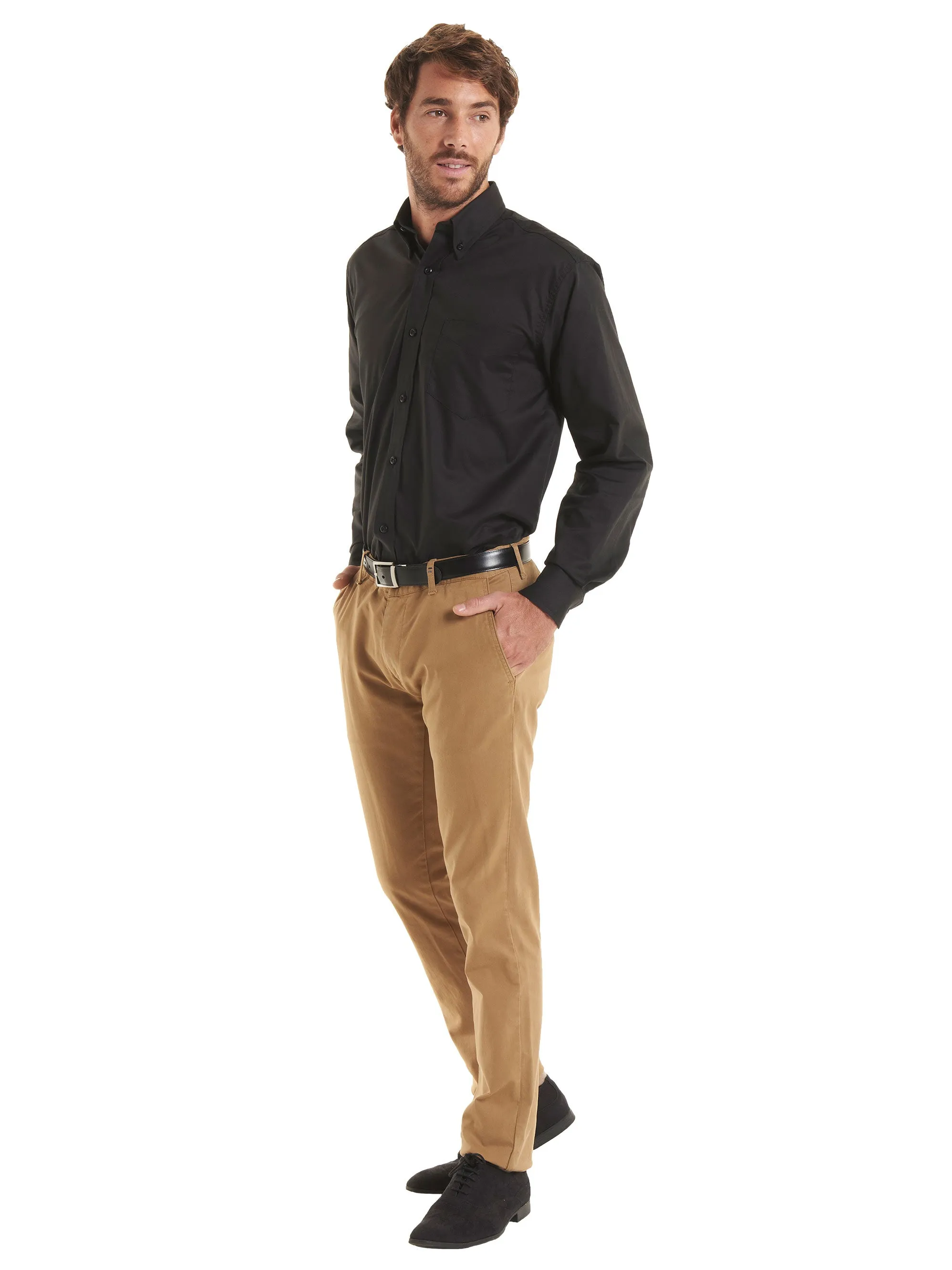 Mens Pinpoint Oxford Full Sleeve Shirt | Silver Grey