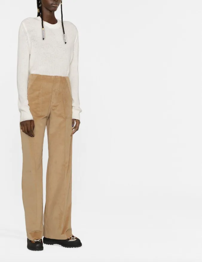 Moncler high-waisted straight trousers