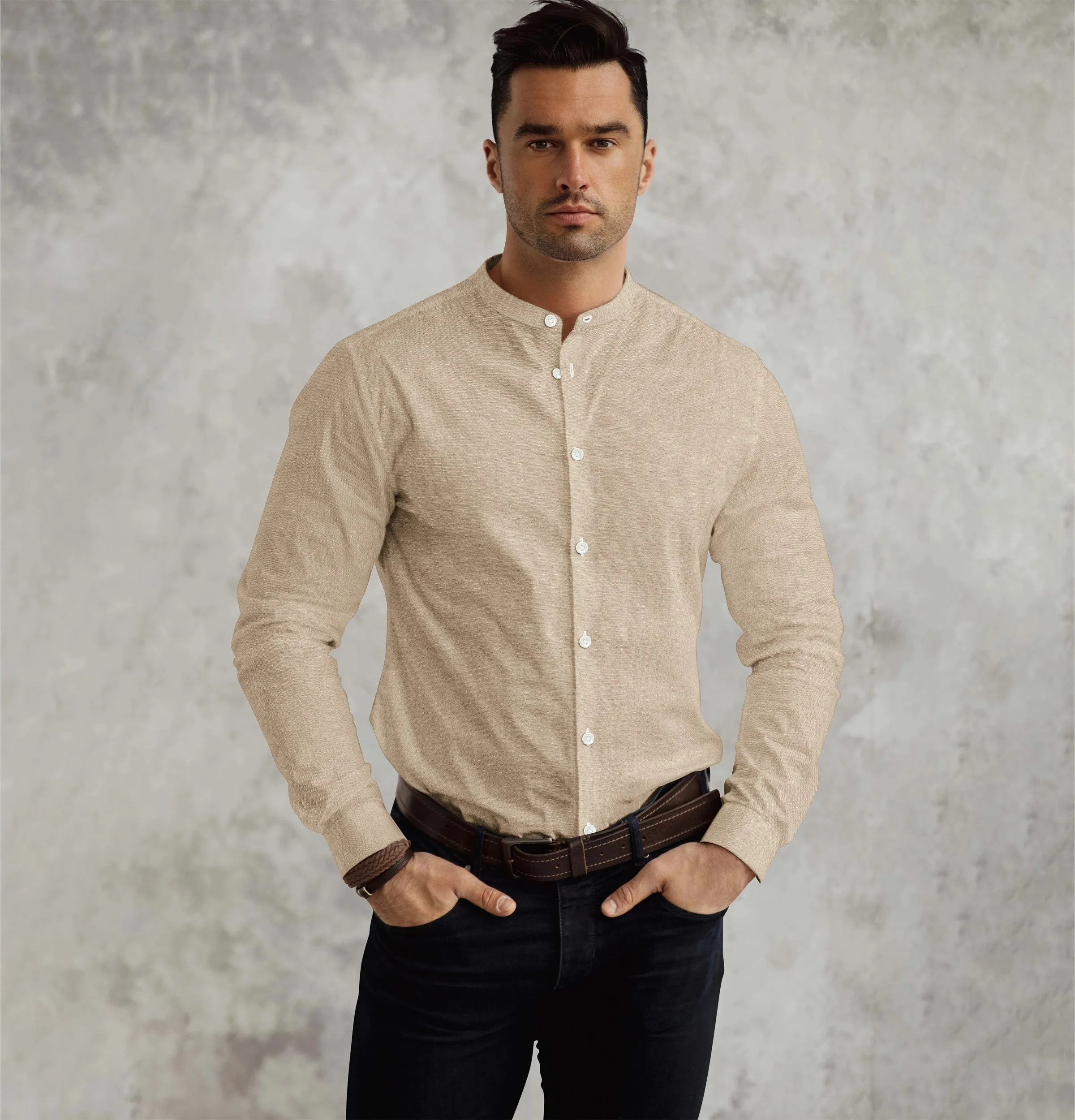 Oxford - Band Collar - Tan